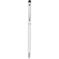 Ore aluminium ballpoint pen with stylus, White