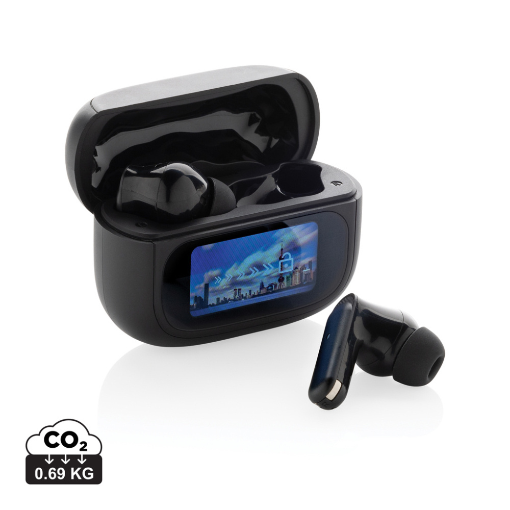 Logotrade promotional gift image of: Airtune RCS recycled plastic ANC earbuds with touch screen