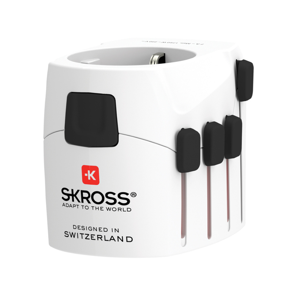 Logo trade promotional merchandise image of: SKROSS Pro 3-Pole World Travel Adapter