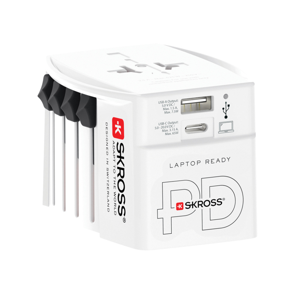 Logotrade business gift image of: SKROSS World Travel Adapter MUV 65W PD with USB C Cable