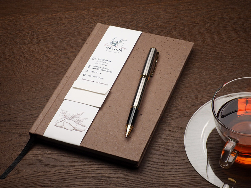 Logo trade promotional giveaway photo of: Recycled Coffee Notebook 209733900