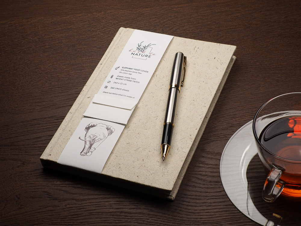 Logotrade promotional merchandise image of: Recycled Elephant Poo Notebook 209734400