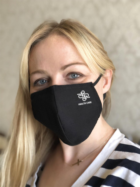 Logo trade business gift photo of: BLACK-BLACK cotton face mask 140116500