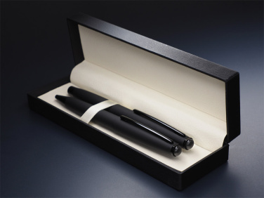 Logo trade promotional merchandise image of: Obsidian stone Pen set 1290036