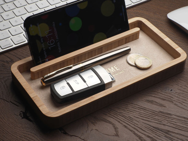 Logo trade promotional giveaways image of: Wooden desk organiser 1850292