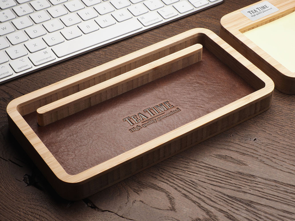 Logo trade promotional gifts image of: Wooden desk organiser 1852292