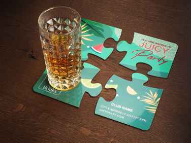 Logo trade promotional gifts picture of: Set of 4 PUZZLE glass coasters 1835117