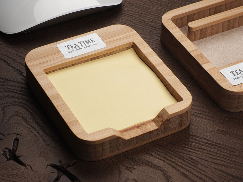 Logo trade promotional items image of: Wooden memo card box 1832292