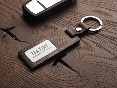 Logo trade promotional merchandise picture of: Wooden keyring 1853121