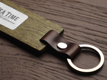 Logo trade promotional merchandise picture of: Wooden keyring 1853121