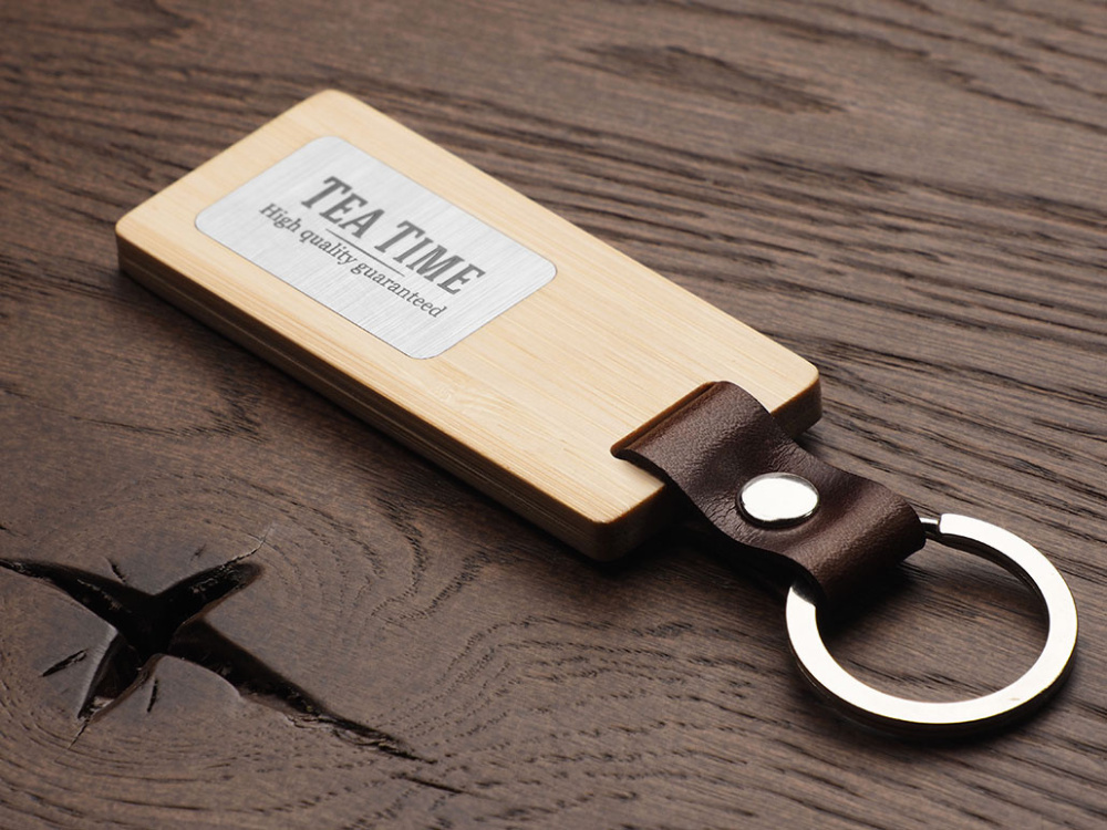 Logo trade promotional merchandise photo of: Wooden keyring 1853292