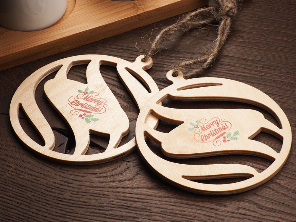 Logotrade promotional giveaways photo of: Wooden Christmas Decoration 1856121