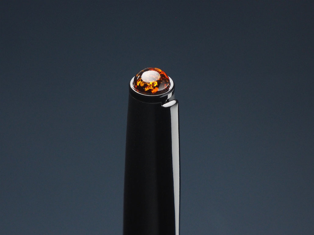 Logo trade advertising products image of: Ball pen with AMBER stone 2070036