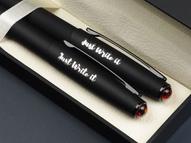 Logo trade promotional giveaways image of: Amber Pen set  1235036