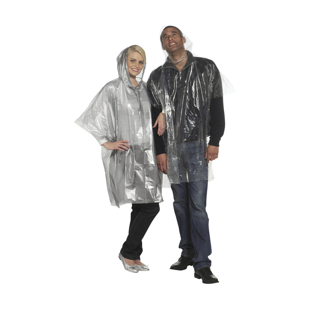 Logo trade promotional product photo of: Clear poncho/raincoat