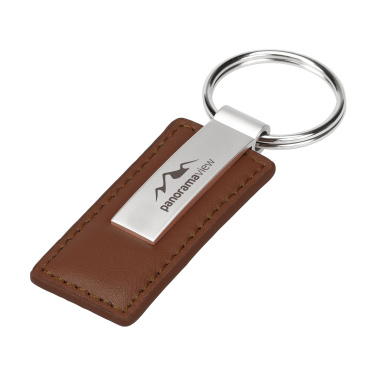 Logo trade promotional gift photo of: LeatherKey keyring