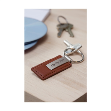 Logo trade promotional product photo of: LeatherKey keyring