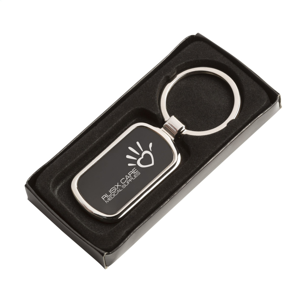 Logo trade business gifts image of: KeyTag Rectangular keyring