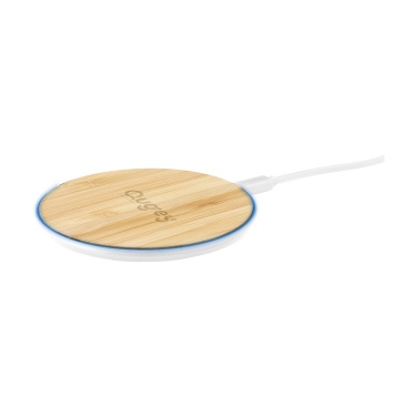 Logo trade corporate gift photo of: Bamboo 10W Wireless Charger wireless fast charger