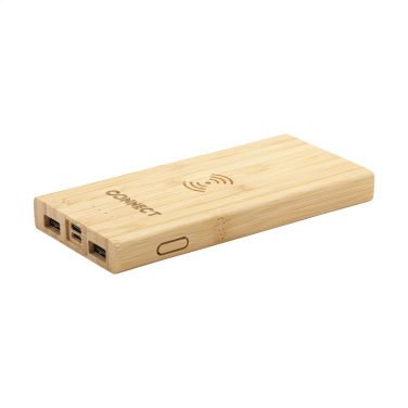 Logo trade promotional merchandise picture of: Bamboo 8000 Wireless Powerbank wireless charger