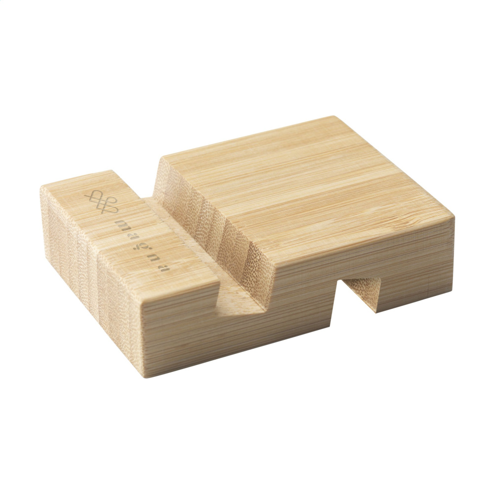 Logo trade promotional items image of: Supporto Bamboo phone stand