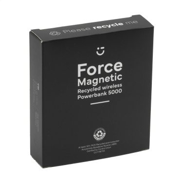 Logo trade advertising products picture of: Force Magnetic RCS Recycled Wireless Powerbank 5000