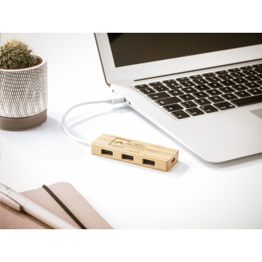 Logo trade promotional merchandise image of: Bamboo USB Hub