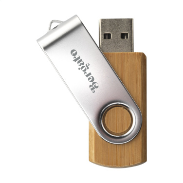 Logo trade corporate gifts picture of: USB Twist Bamboo 8 GB