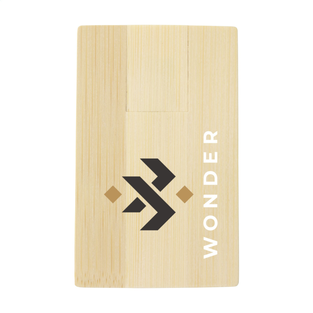 Logo trade promotional products image of: CreditCard USB Bamboo 64 GB