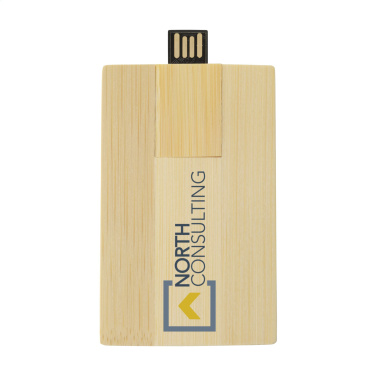 Logotrade promotional products photo of: CreditCard USB Bamboo 64 GB