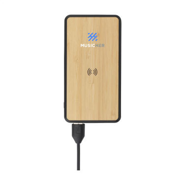 Logotrade advertising products photo of: Boru Bamboo RCS Recycled ABS Powerbank Wireless Charger