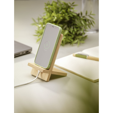 Logo trade corporate gifts image of: Miyo Bamboo Phone Stand