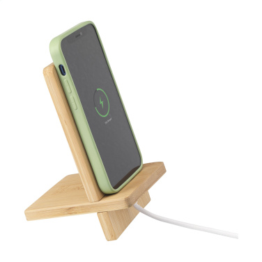 Logo trade business gifts image of: Miyo Bamboo Phone Stand