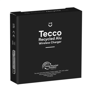 Logotrade promotional gift image of: Tecco GRS Recycled Alu 15W Wireless Charger