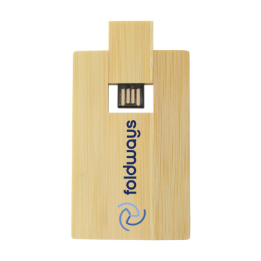 Logotrade promotional merchandise photo of: CreditCard USB Bamboo 8 GB