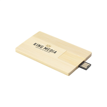 Logotrade promotional product image of: CreditCard USB Bamboo 8 GB