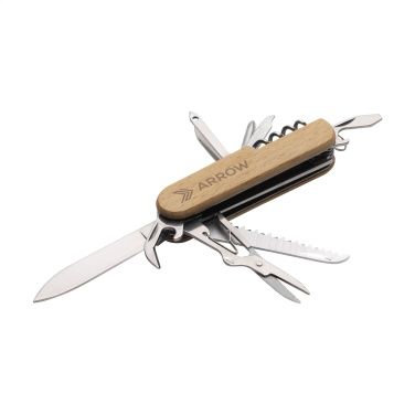 Logo trade advertising products image of: Beechwood Pocket knife