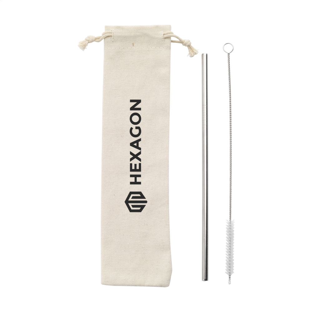 Logotrade promotional product picture of: Reusable 1 piece ECO Straw Set stainless-steel straw