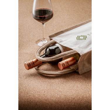 Logotrade advertising product picture of: Jute Canvas Double Wine Bag