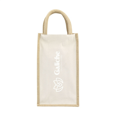 Logotrade promotional item picture of: Jute Canvas Double Wine Bag