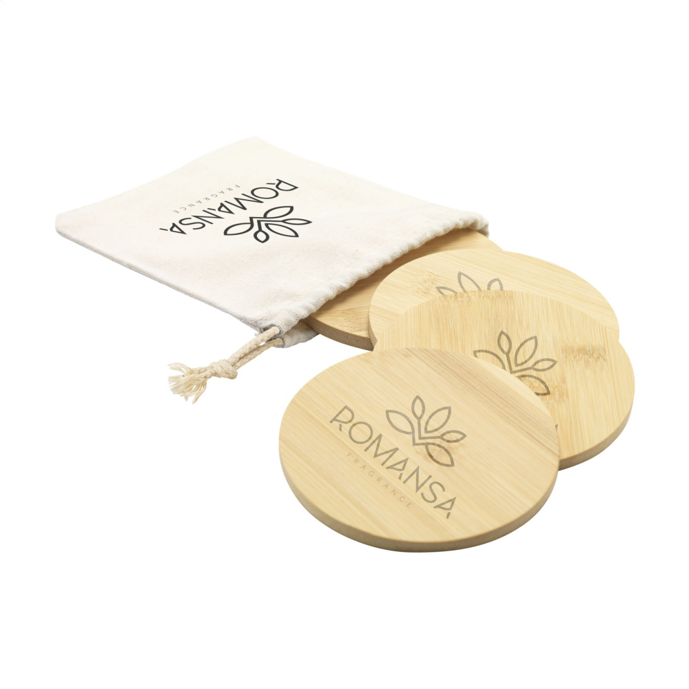 Logotrade corporate gifts photo of: Bamboo Coaster Set