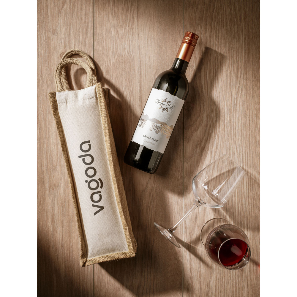 Logotrade promotional merchandise image of: Jute Canvas Wine Bag