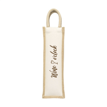 Logo trade corporate gift photo of: Jute Canvas Wine Bag