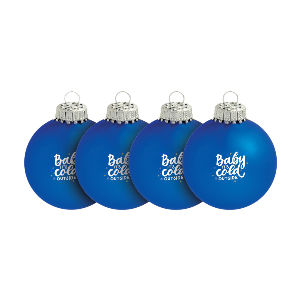 Logo trade business gifts image of: Christmas Bauble Ø 6 cm - set of 4 - Made in Europe