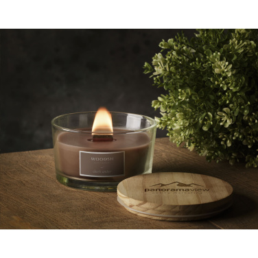 Logo trade promotional giveaways picture of: Wooosh Flame Scented Candle Dark Amber