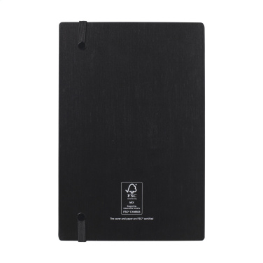 Logo trade promotional giveaway photo of: Bamboo Journal Naked Spine Paper Notebook Black A5