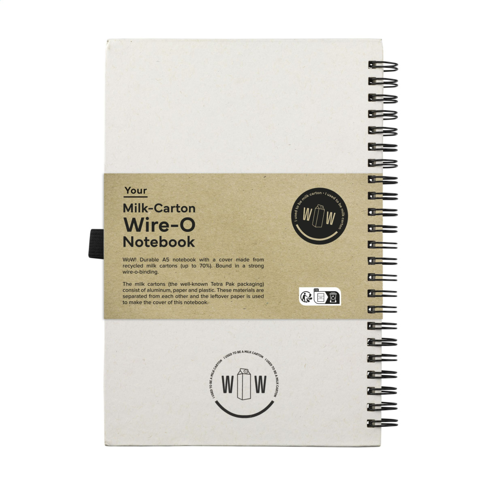 Logotrade business gift image of: Milk-Carton Wire-O Paper Notebook A5