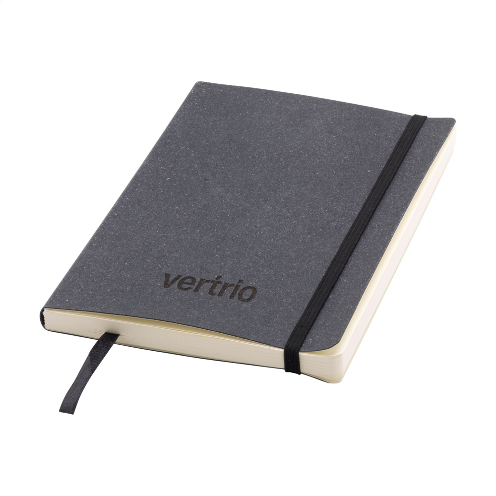 Logo trade promotional giveaway photo of: Monti Recycled Leather - Paper Notebook A5