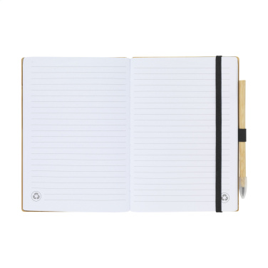 Logo trade corporate gifts image of: BambooPlus Paper Notebook A5 - Inkless Pen