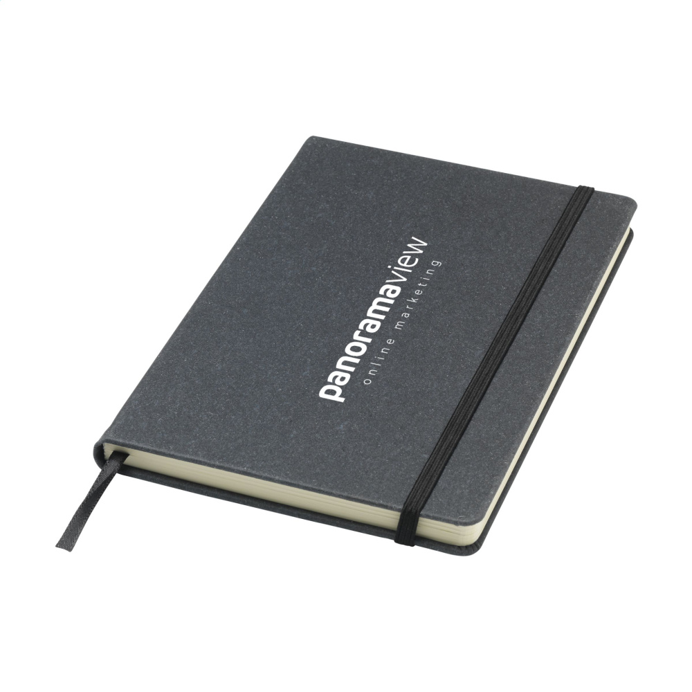 Logotrade advertising product image of: Montana Recycled Leather Paper Notebook A5